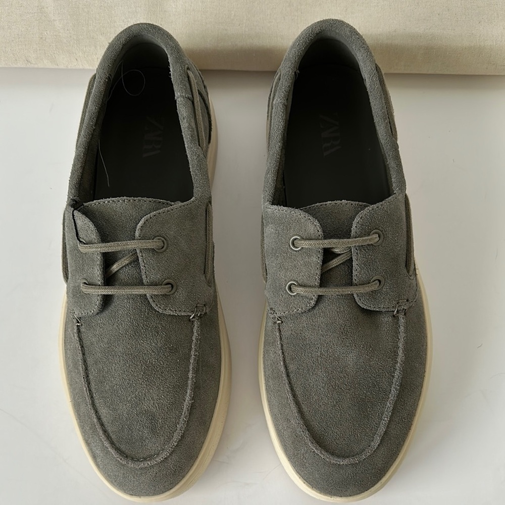 Zara Men's Green Boat Shoes Size 8 🆕